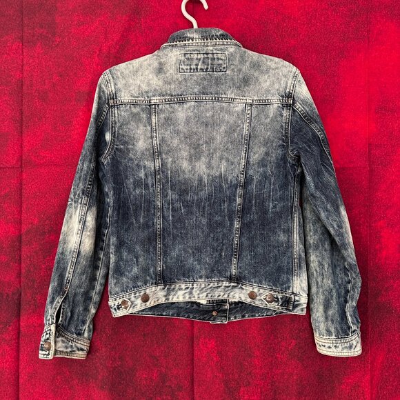 EXPRESS JEANS DENIM JACKET WOMEN'S, MEDIUM, BUTTON UP, POCKETS, DISTRESSED - Picture 4 of 14